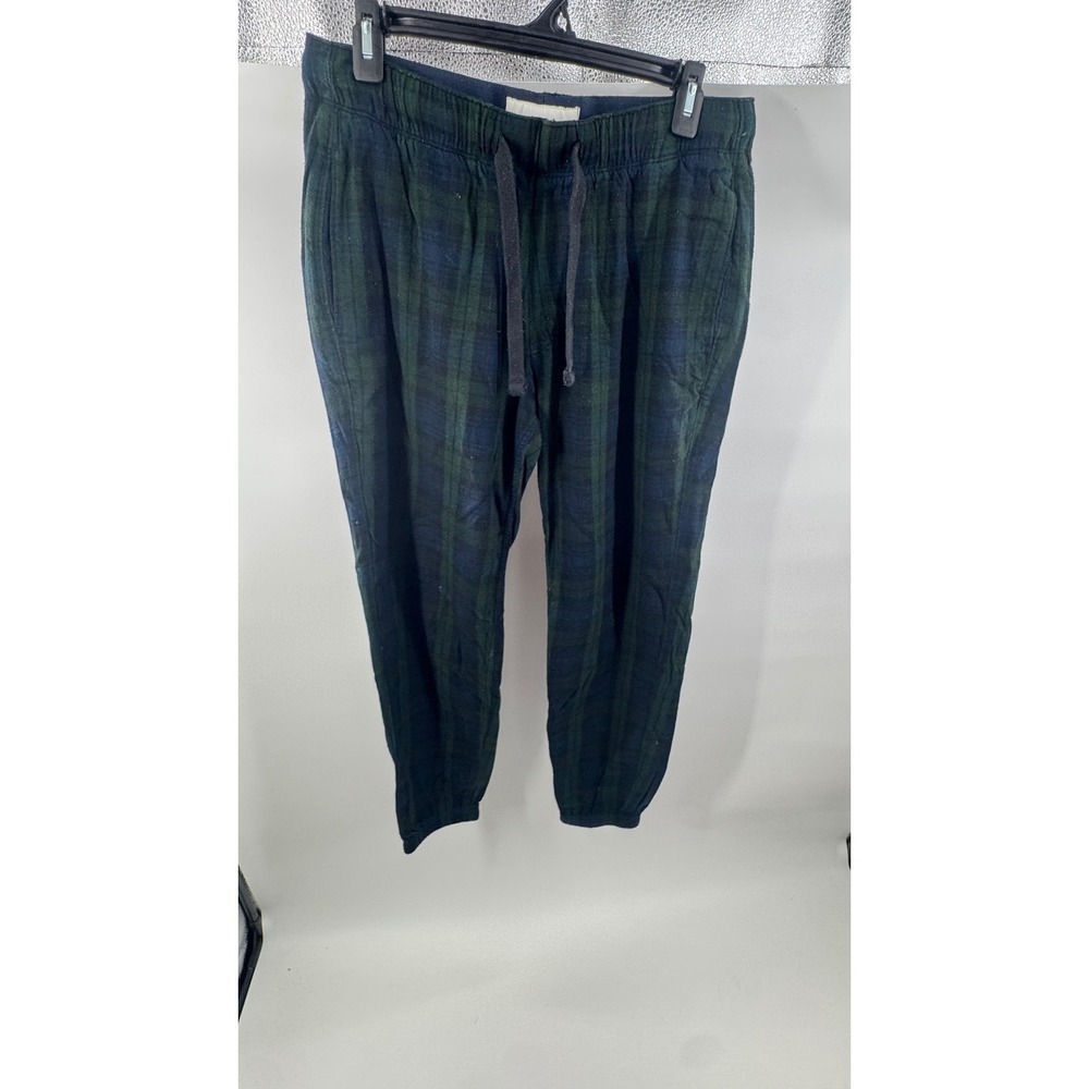 Abercrombie & Fitch Mens Plaid Sleep Joggers Green Navy Blue Blackwatch Medium